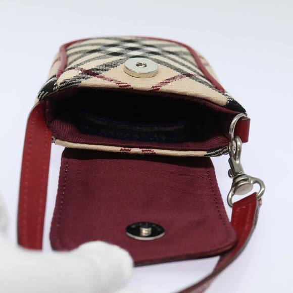 BURBERRY Nova Check Blue Label Pouch Canvas Beige Auth yk13609 - Picture 10 of 16